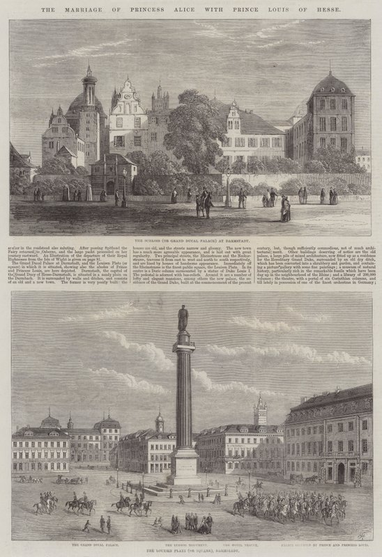 Le Mariage de la Princesse Alice avec le Prince Louis de Hesse (gravure) - English School