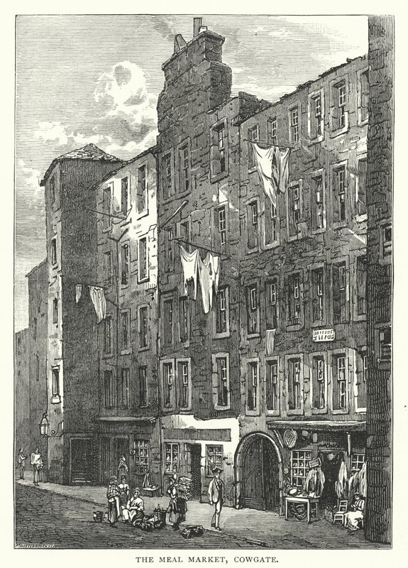 Le marché aux repas, Cowgate (gravure) - English School