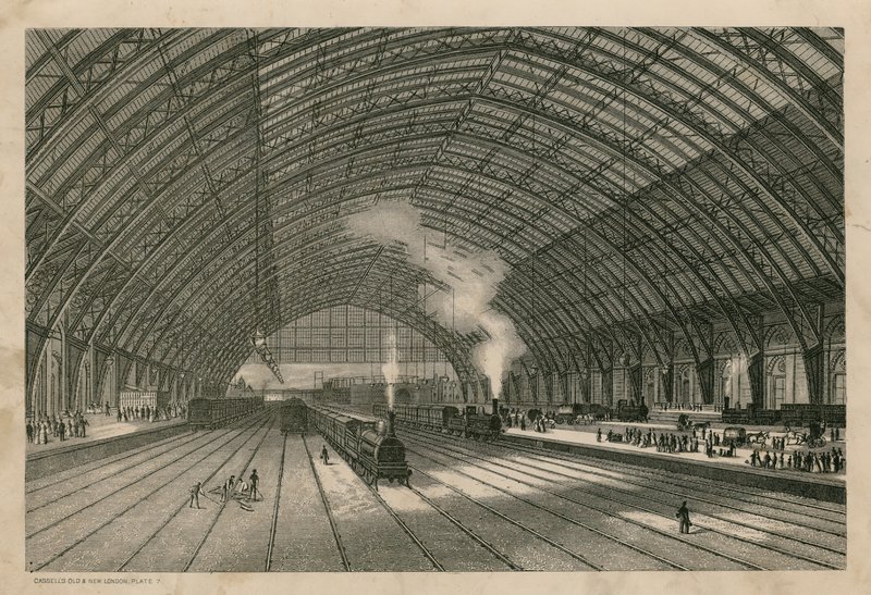 La gare du chemin de fer Midland, St Pancras, Londres - English School
