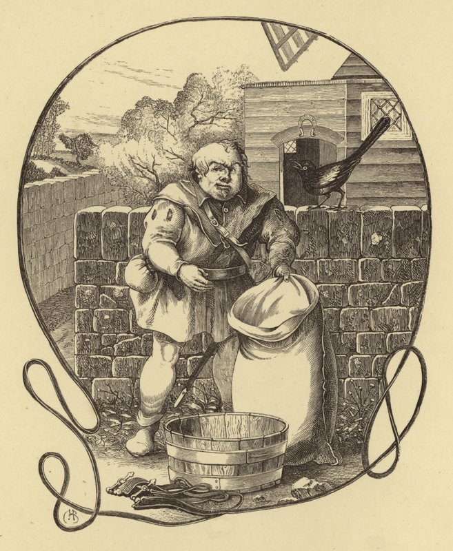 Le Meunier de Trompington, Geoffrey Chaucer (gravure) - English School