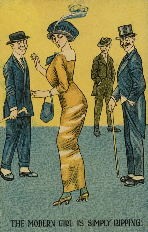 La fille moderne est tout simplement déchirante ! (lithographie couleur) - English School