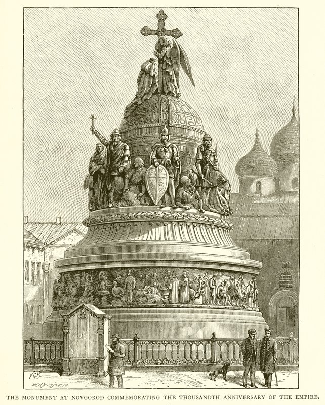 Le monument à Novgorod commémorant le millième anniversaire de l