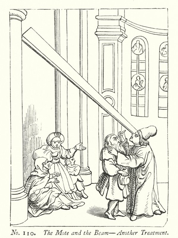 La paille et la poutre, un autre traitement (gravure) - English School