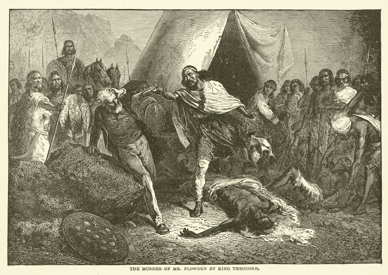 Le meurtre de M. Plowden par le roi Théodore - English School