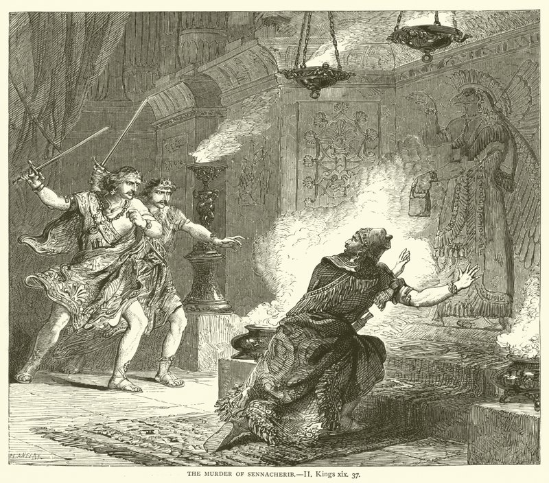 Le meurtre de Sennachérib, II Rois, xix, 37 - English School