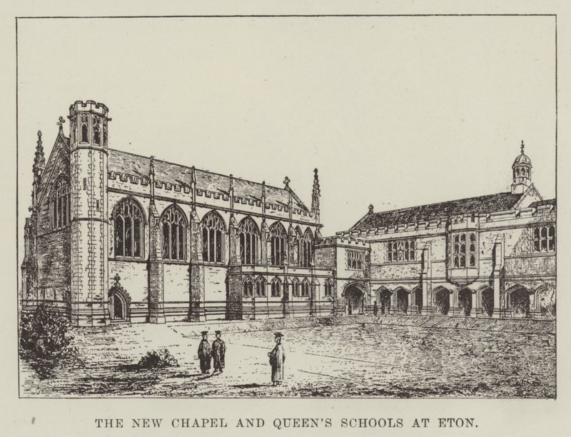 La nouvelle chapelle et les écoles de la reine à Eton (gravure) - English School