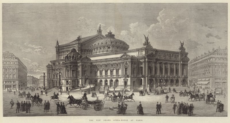 Le nouvel opéra grandiose à Paris (gravure) - English School
