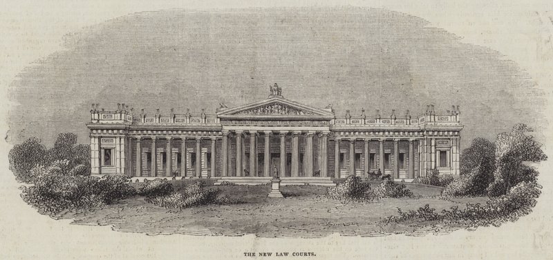 Les Nouveaux Tribunaux (gravure) - English School