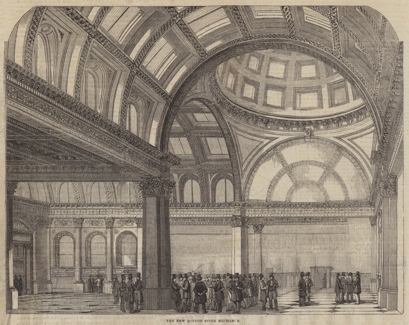 La nouvelle Bourse de Londres (gravure) - English School