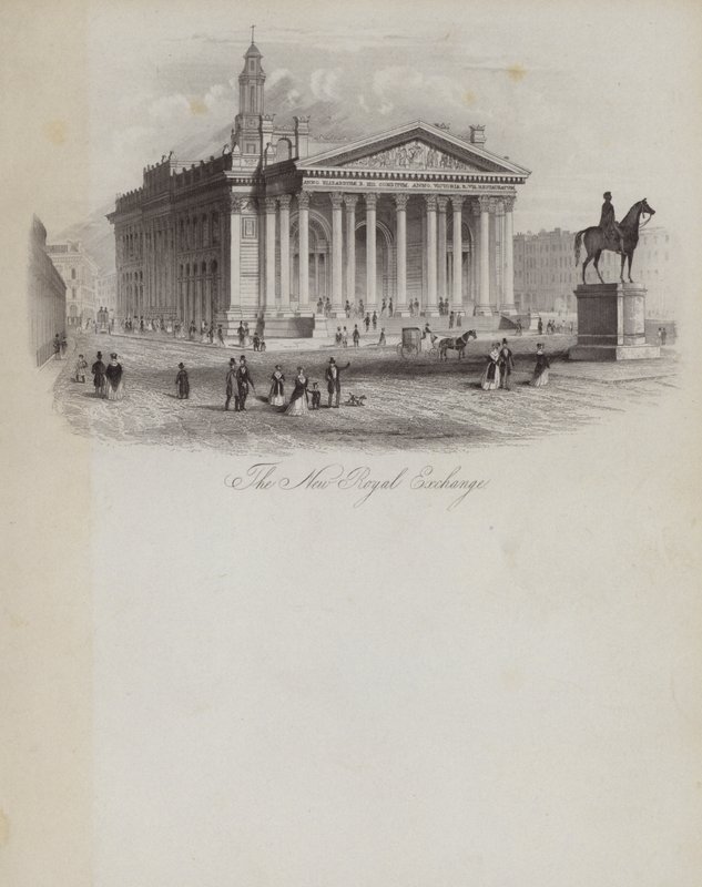 La nouvelle Bourse royale (gravure) - English School