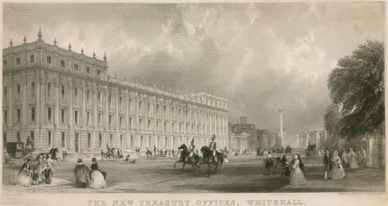 Les Nouveaux Bureaux du Trésor, Whitehall - English School