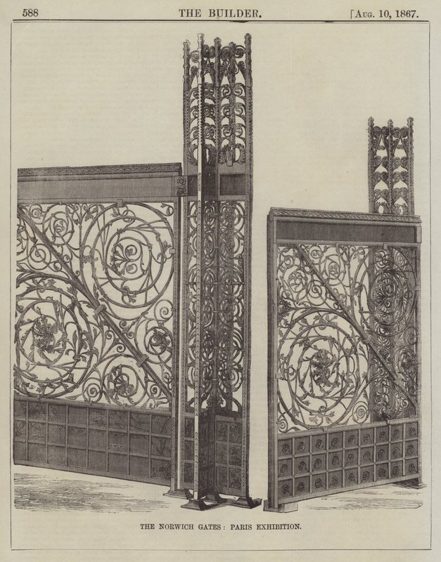 Les Portes de Norwich, Exposition de Paris (gravure) - English School