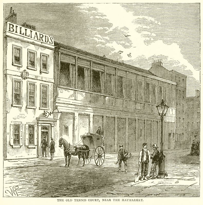 Le vieux court de tennis, près de Haymarket - English School