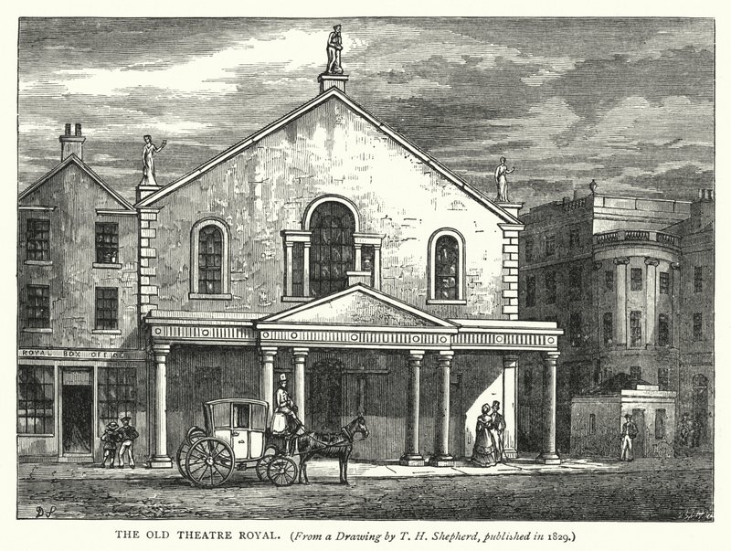 Le vieux théâtre royal (gravure) - English School