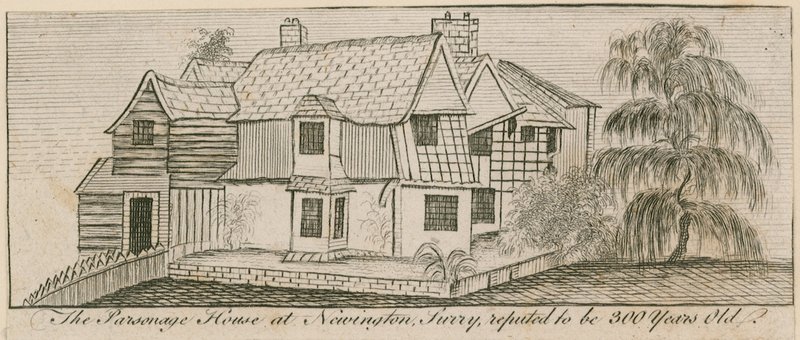 Maison du presbytère à Newington, Surrey, réputée avoir 300 ans - English School