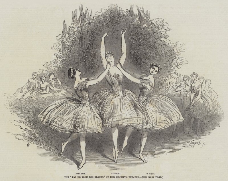 Le "Pas de Trois des Grâces," au théâtre de Sa Majesté - English School