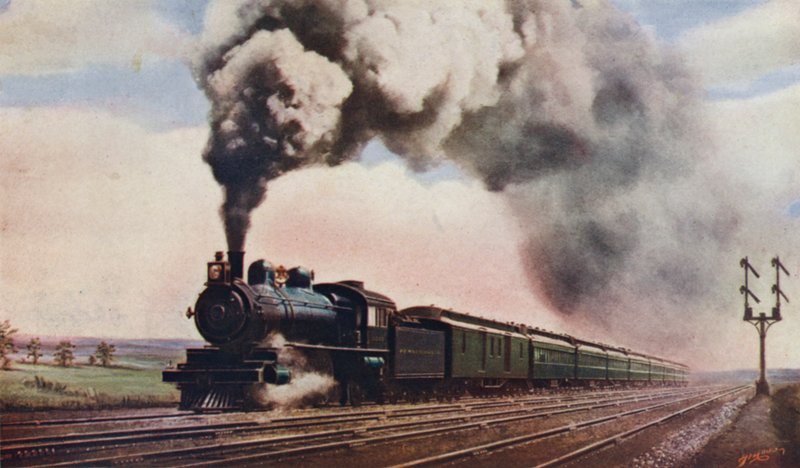 Le Pennsylvania Limited à pleine vitesse, Pennsylvania Railroad, USA - English School