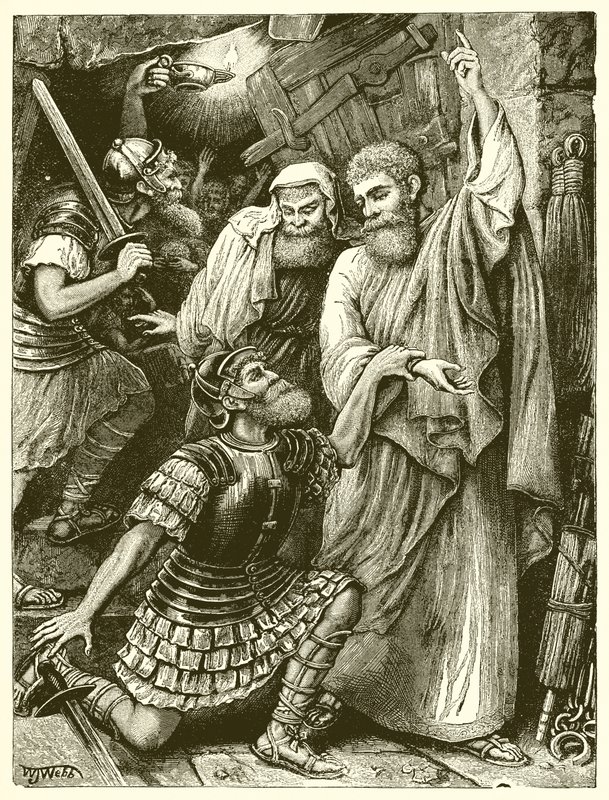 Le Geôlier Philippien devant Paul et Silas - English School