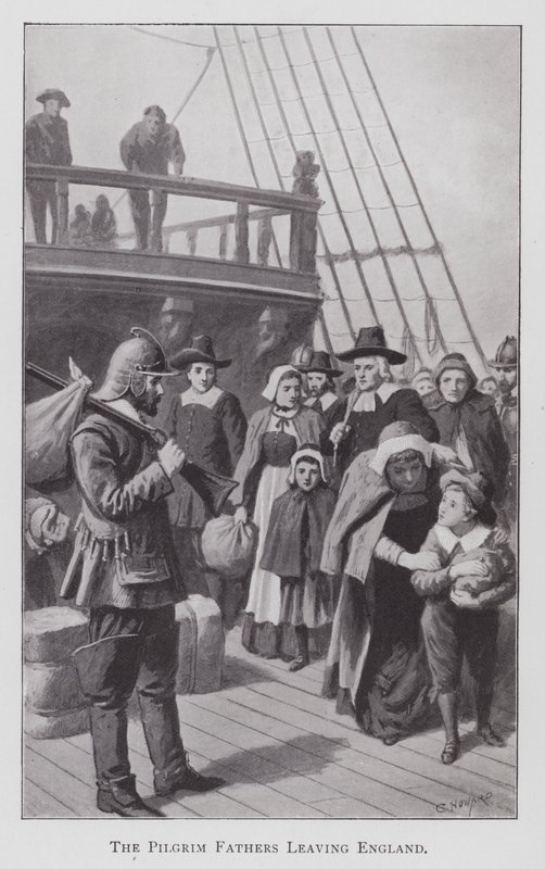 Les Pères Pèlerins quittant l