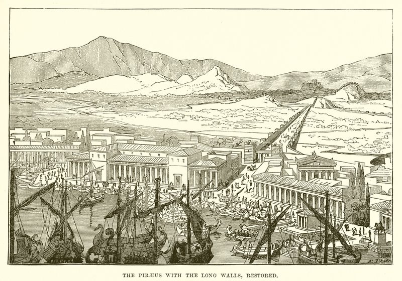 Le Pirée avec les longs murs, restauré - English School