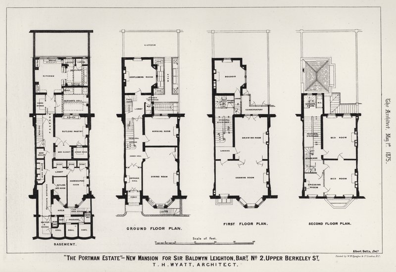 "Le domaine Portman," Nouveau manoir pour Sir Baldwyn Leighton, baronnet, No 2, Upper Berkeley Street (gravure) - English School