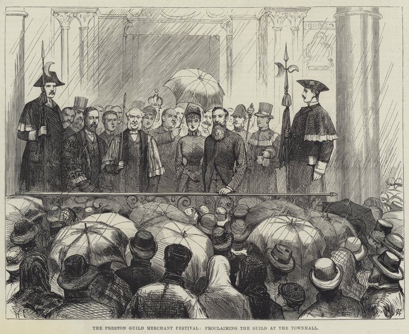 Le festival du Guild Merchant de Preston, proclamation du Guild à l