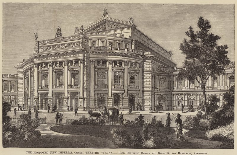 Le nouveau théâtre impérial proposé, Vienne (gravure) - English School