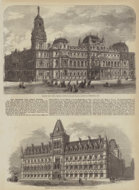 Les nouveaux bureaux publics proposés (gravure) - English School