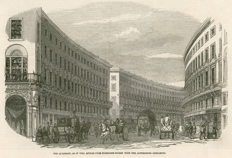 Le Quadrant, Regent Street, Londres, tel qu