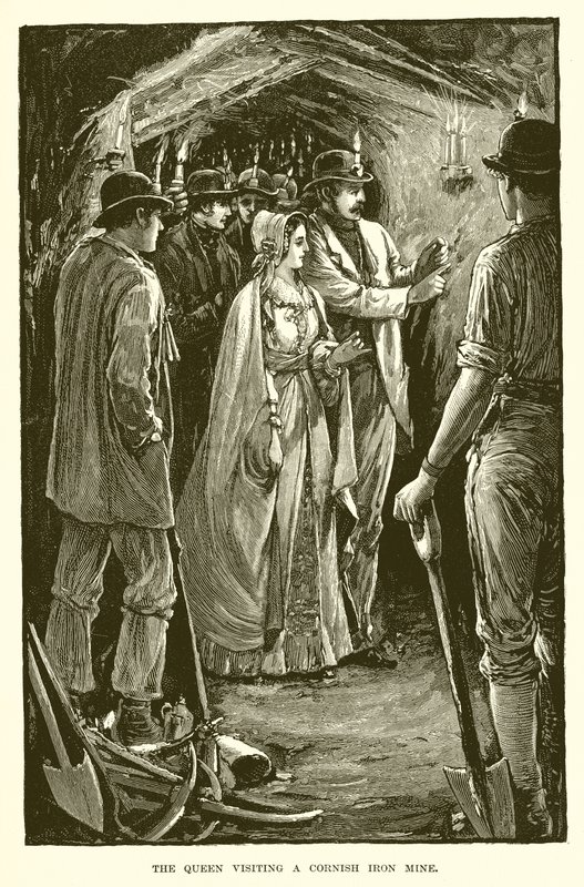 La Reine Visitant une Mine de Fer en Cornouailles - English School