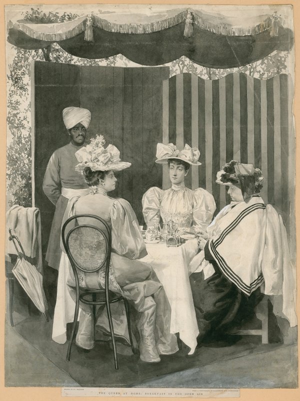La reine chez elle : petit-déjeuner en plein air - English School