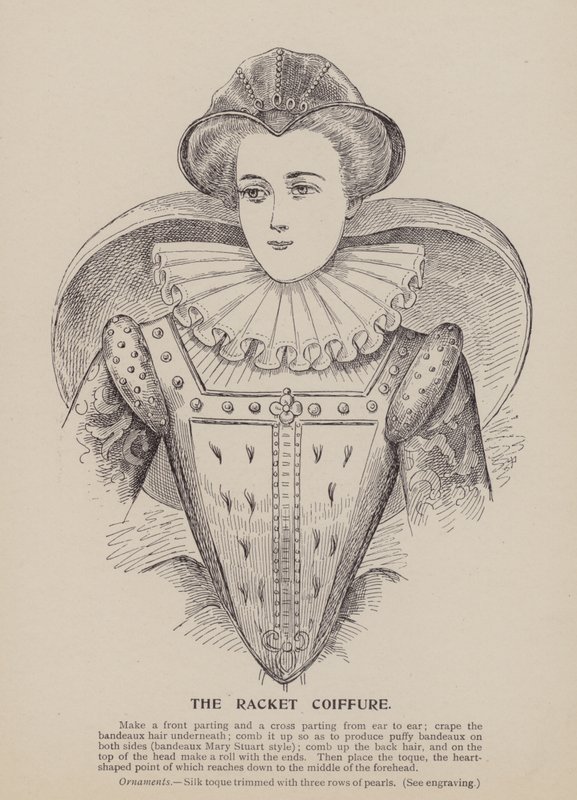 La raquette Coiffure (gravure) - English School