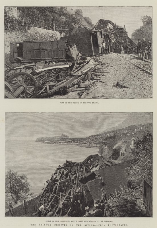 La catastrophe ferroviaire sur la Riviera (gravure) - English School