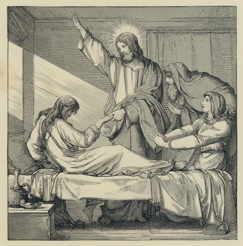 La résurrection de la fille de Jaïre (gravure) - English School
