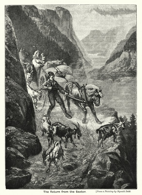 Le retour du Saeter (gravure) - English School