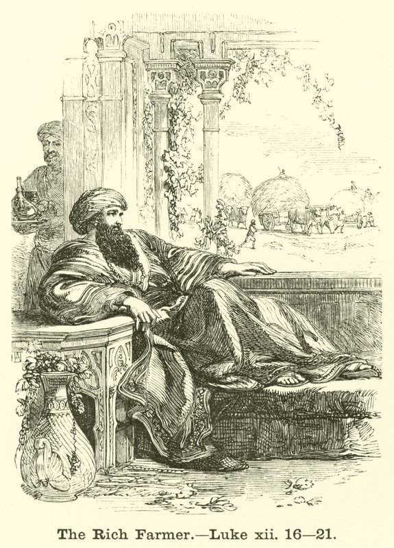 Le riche fermier, Luc, xii, 16, 21 - English School