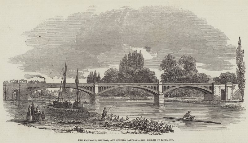 Pont ferroviaire de Richmond, Windsor et Staines à Richmond (gravure) - English School