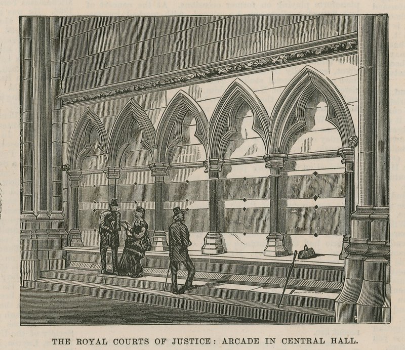 Les Cours royales de justice : Arcade dans le hall central - English School