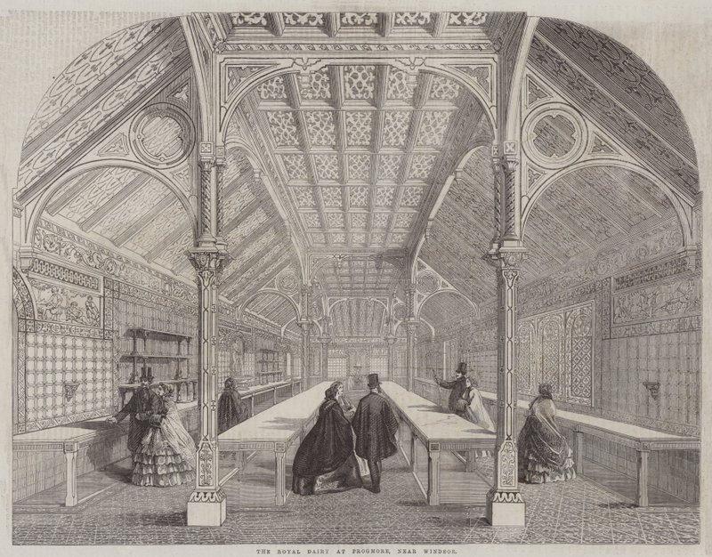 La laiterie royale à Frogmore, près de Windsor (gravure) - English School