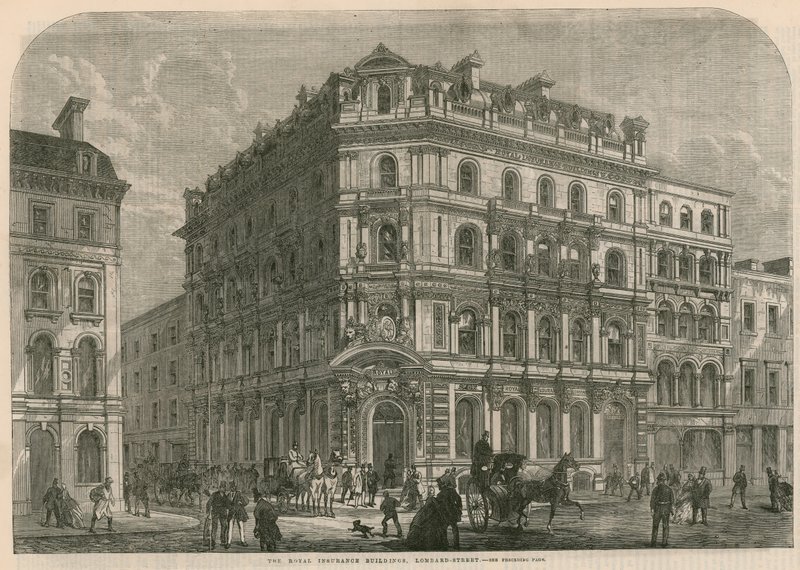 Les bâtiments de la Royal Insurance, Lombard Street, Londres - English School
