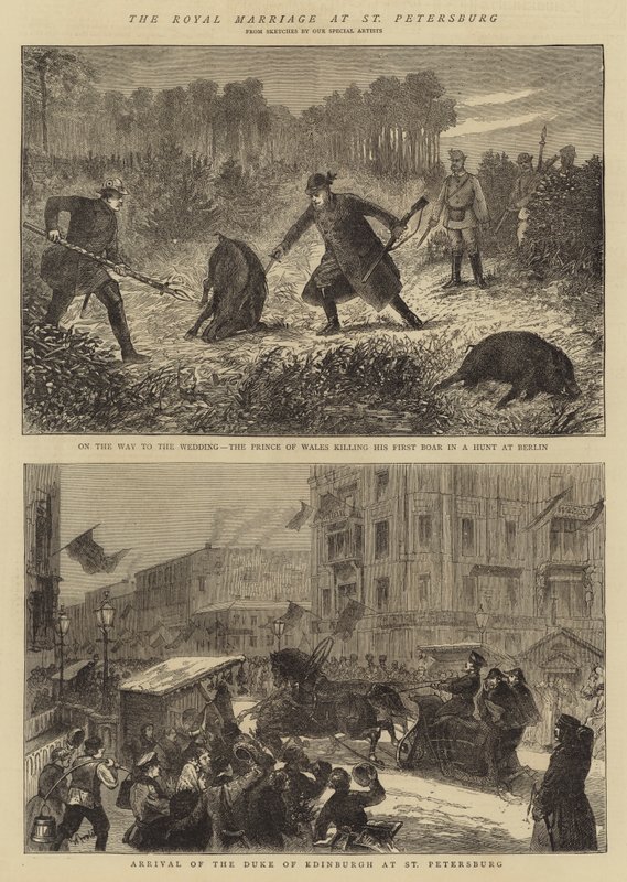 Le mariage royal à Saint-Pétersbourg (gravure) - English School