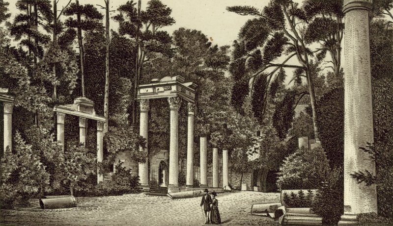Les ruines, Virginia Water (lithographie) - English School