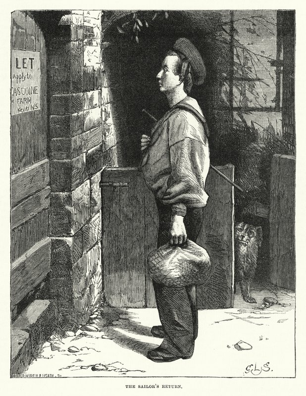 Le retour du marin (gravure) - English School