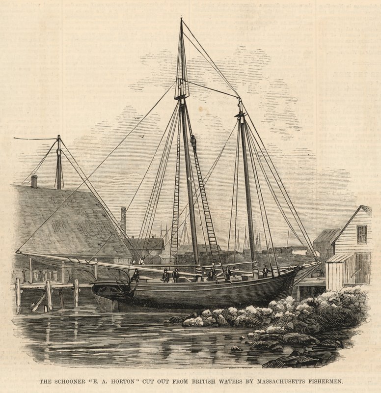 La goélette E A Horton coupée des eaux britanniques par des pêcheurs du Massachusetts - English School