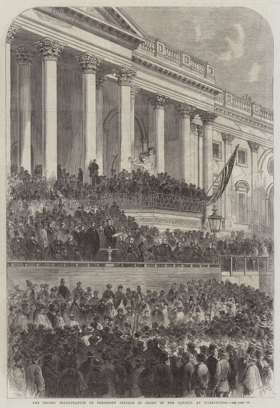 La deuxième inauguration du président Lincoln devant le Capitole à Washington - English School