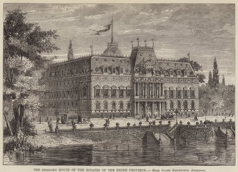La maison des sessions des États de la province du Rhin (gravure) - English School