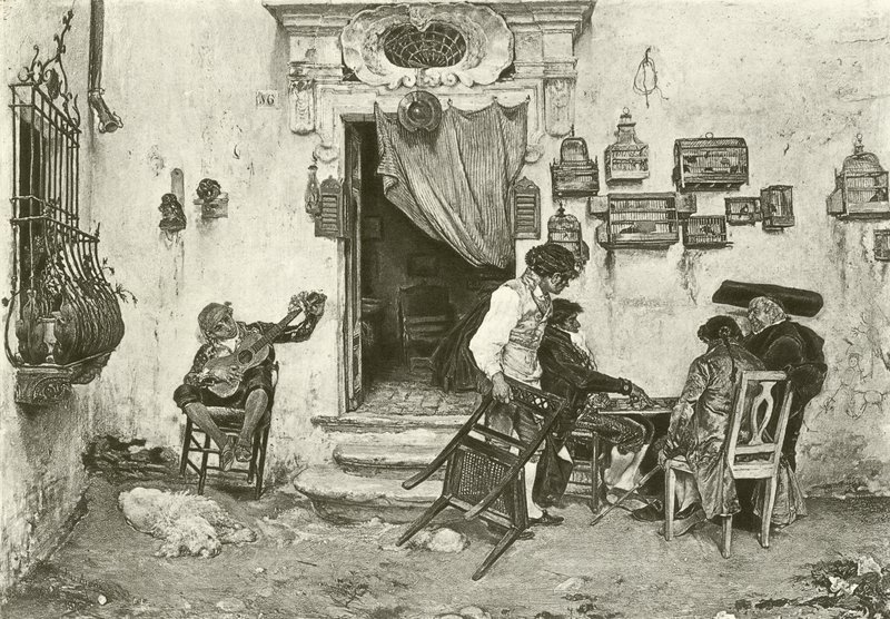 La boutique de Figaro (gravure) - English School