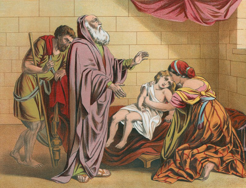 Le fils de la Sunamite ressuscité par Élisée - English School