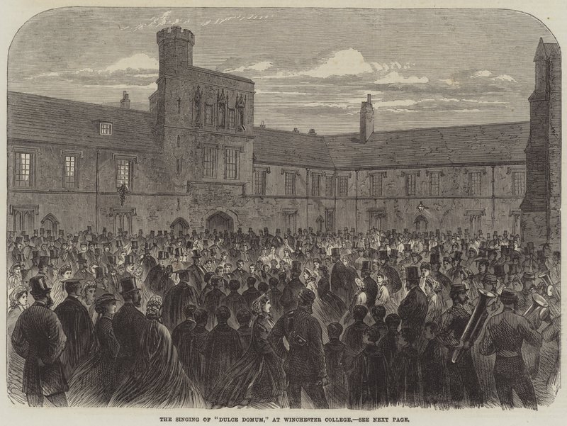 Le chant de "Dulce Domum," au Winchester College - English School