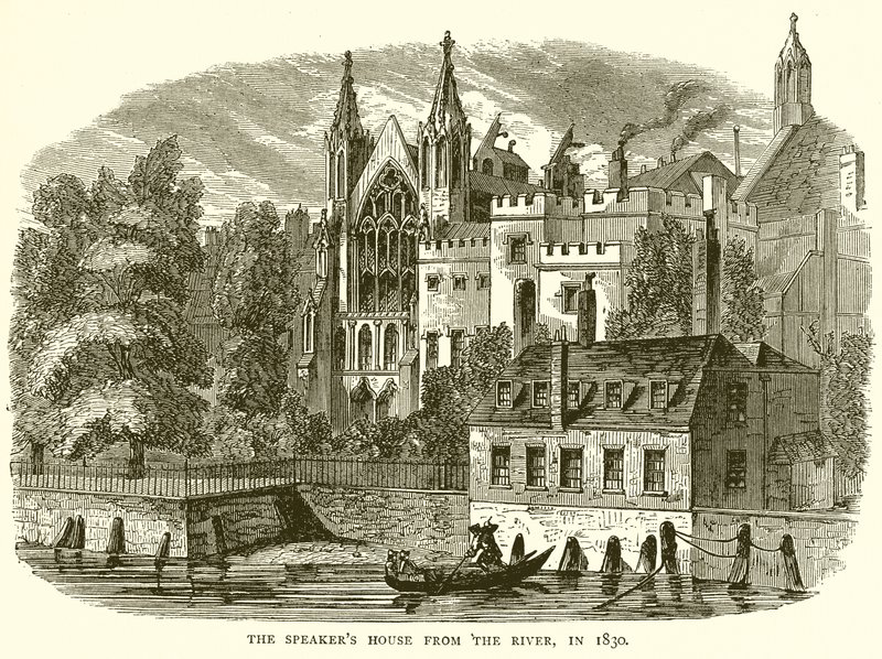 La maison du président depuis la rivière, en 1830 - English School